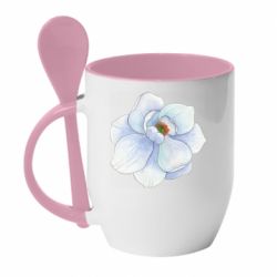 Чашка с ложкой Watercolor flower - PrintSalon