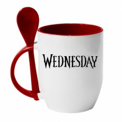 Чашка з ложкою Wednesday logo - PrintSalon