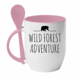 Чашка с ложкой Wild forest adventure - PrintSalon
