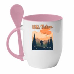 Чашка с ложкой Wild nature - PrintSalon