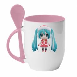Чашка с ложкой Winter Hatsune Miku - PrintSalon