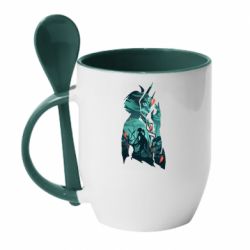 Чашка с ложкой Xiao silhouette - PrintSalon