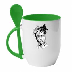 Чашка с ложкой XXXTentacion Monochrome Art - PrintSalon