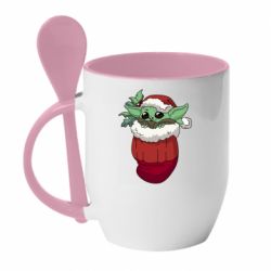 Чашка с ложкой Йода в перчатке - PrintSalon