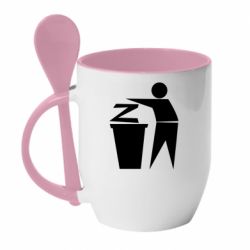 Кружка с керамической ложкой Z is a trash - PrintSalon