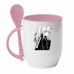 Чашка с ложкой Zero Two Art - PrintSalon