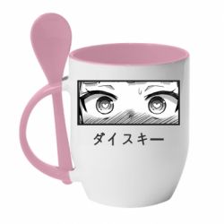 Чашка с ложкой ダイスキー - PrintSalon