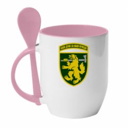 Чашка с ложкой 68-ая отдельная егерьская бригада - PrintSalon