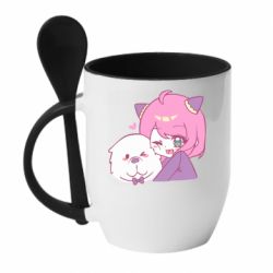 Чашка с ложкой Аня и Бонд Форджер - PrintSalon