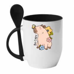 Чашка с ложкой Be Capy - PrintSalon