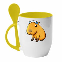 Чашка с ложкой Capybara Art - PrintSalon