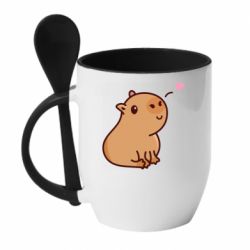 Чашка з ложкою Capybara - PrintSalon