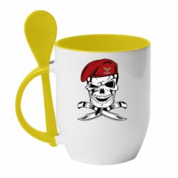 Чашка с ложкой Череп ДШВ - PrintSalon