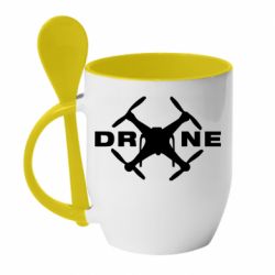 Чашка с ложкой Drone - PrintSalon