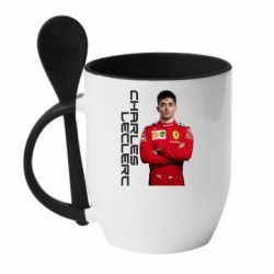 Чашка с ложкой F1 Charles Leclerc - PrintSalon