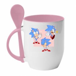 Чашка с ложкой Funny Sonic - PrintSalon