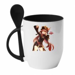 Чашка с ложкой Ху Тао Геншин - PrintSalon