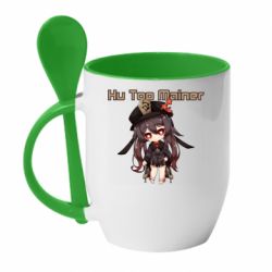 Чашка с ложкой Hu Tao Mainer - PrintSalon