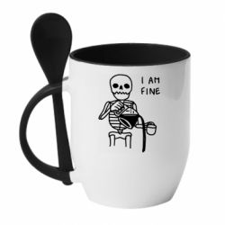 Чашка с ложкой I'm Fine... - PrintSalon