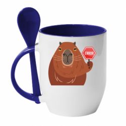 Чашка с ложкой Капибара. Error - PrintSalon