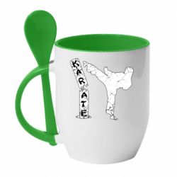 Чашка с ложкой Каратэ удар - PrintSalon