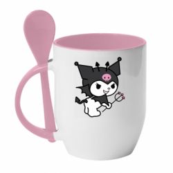 Чашка з ложкою Kuromi devil - PrintSalon