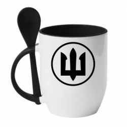 Чашка с ложкой Нарукавный Знак Морской Пехоти Украины