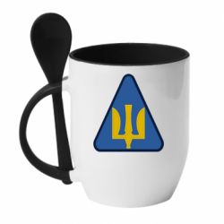 Чашка с ложкой Нарукавный знак воздушных сил Украины - PrintSalon