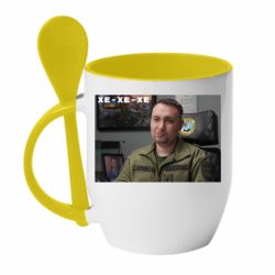 Чашка с ложкой Ухмылка Буданова - PrintSalon
