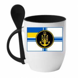 Чашка з ложкою Прапор ВМС - PrintSalon