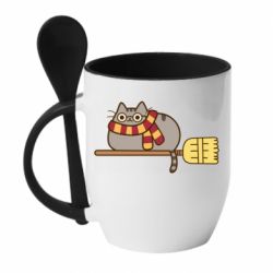 Чашка з ложкою Pusheen Harry Potter - PrintSalon
