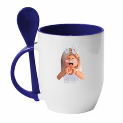 Чашка с ложкой Roblox girl - PrintSalon