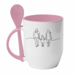 Чашка с ложкой Семья! - PrintSalon