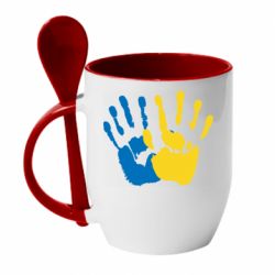 Чашка с ложкой Руки Украина