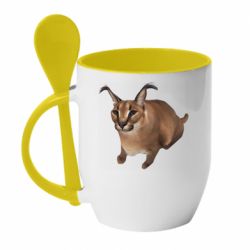 Чашка с ложкой Шлепа кот - PrintSalon