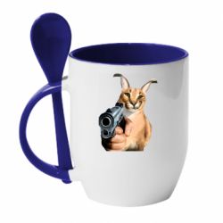Чашка с ложкой Шлепа с пистолетом - PrintSalon
