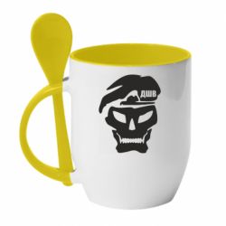 Чашка с ложкой Skull ДШВ