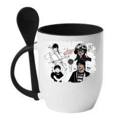 Чашка з ложкою Уенздей Аддамс - PrintSalon