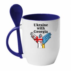 Чашка с ложкой Украина с Грузией - PrintSalon