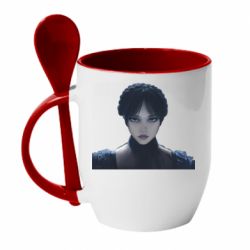 Чашка з ложкою Венсдей - PrintSalon