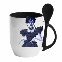 Чашка с ложкой Венздей арт - PrintSalon