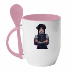 Чашка з ложкою Венздей Українка - PrintSalon