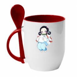 Чашка с ложкой Very cute Nezuko - PrintSalon