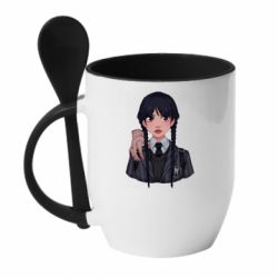 Чашка с ложкой Wednesday and It - PrintSalon