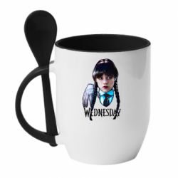 Чашка с ложкой Wednesday and Thing - PrintSalon