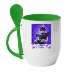 Чашка с ложкой Wednesday art. - PrintSalon