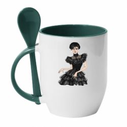 Чашка с ложкой Wednesday Sketch - PrintSalon