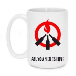 Чашка 420ml All you need is love (Коктейль Молотова) - PrintSalon