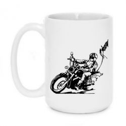 Чашка 420ml Байкер на мотоцикле - PrintSalon