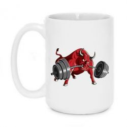 Чашка 420ml Bull with a barbell - PrintSalon